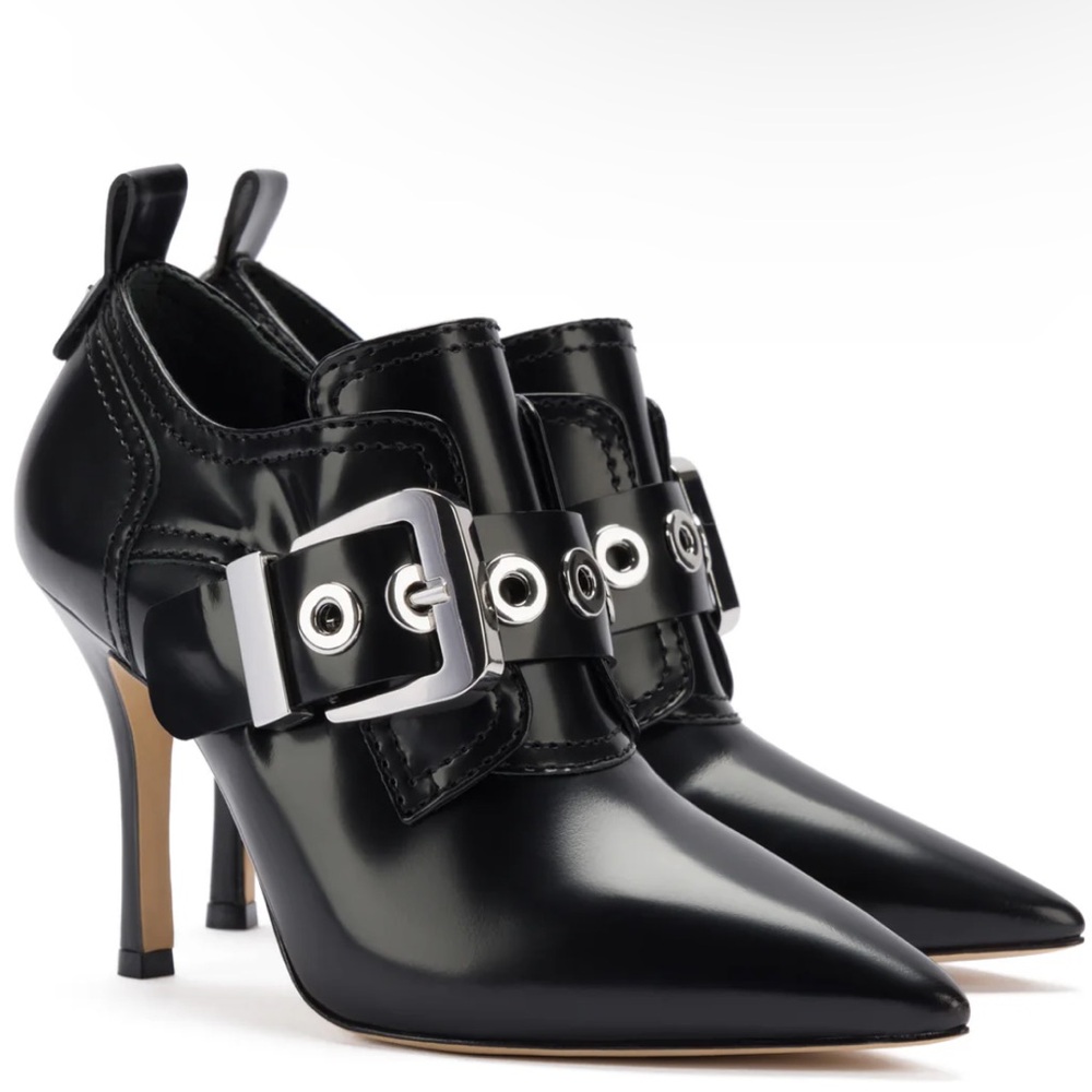 🌹LARROUDE🌹 Stewart Bootie In Black Leather Size: 6.5 - Picture 3 of 14